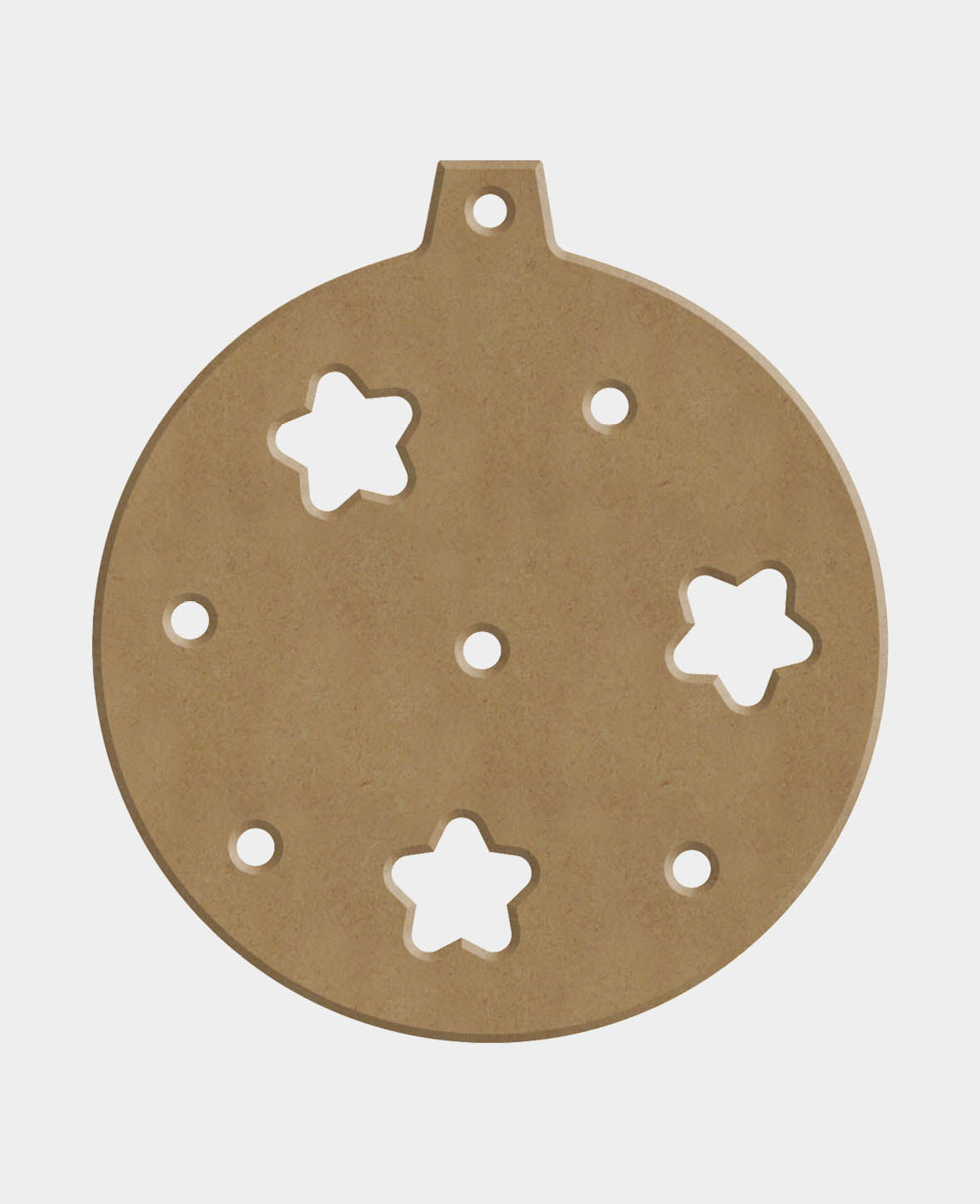Boule décorative étoile en MDF, 9 x 0,5 x 10 cm, marron, 1 pc