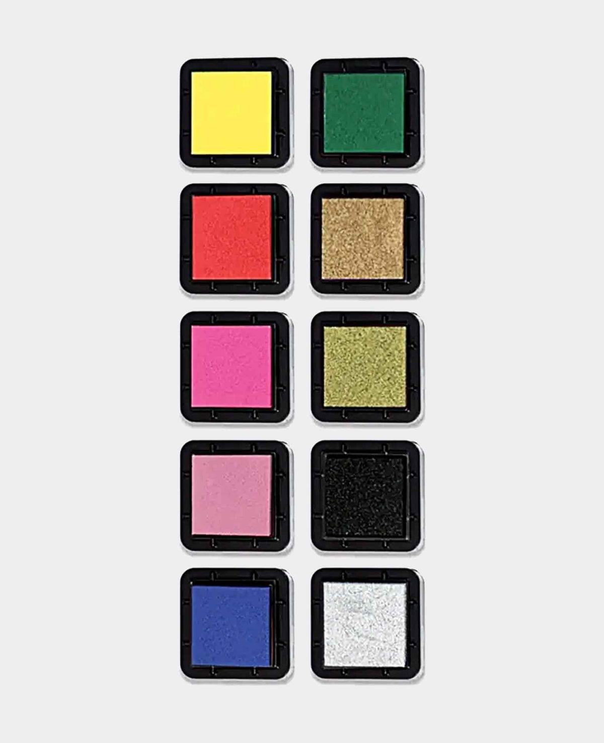 Ensemble de tampons encreurs, couleurs primaires, 3 x 3 cm, 10 pièces