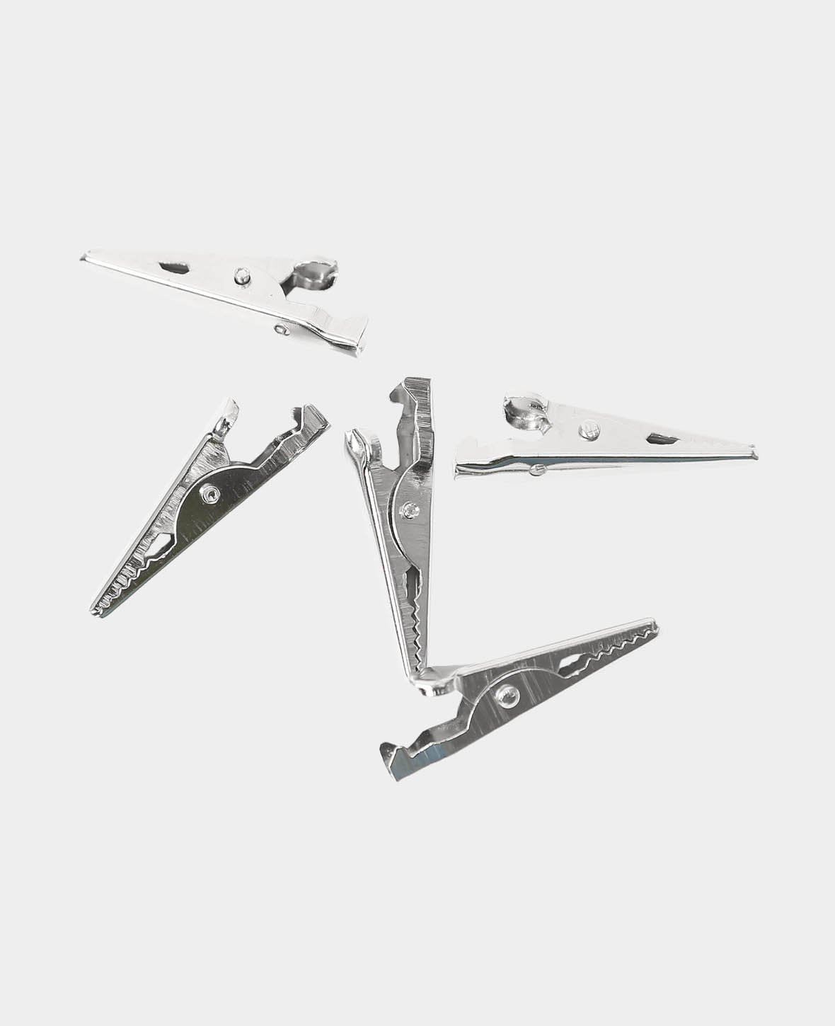 Pince crocodile, pinces crocodiles pour porte-cartes et porte-photos avec fixation à pince, argent, 35 mm, 5 pièces.