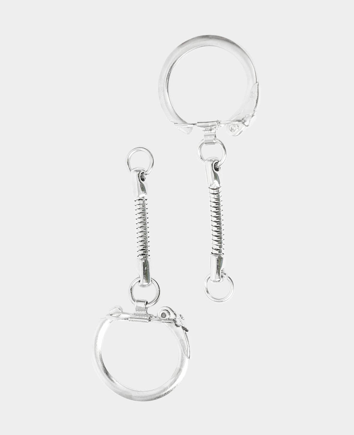 Schlüsselringe mit Kette, ø 2.2 x 5.5 cm, Silber, 2 Stk.