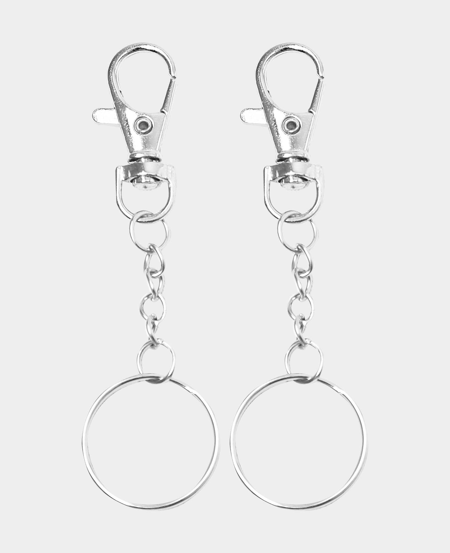 Schlüsselanhänger mit Karabiner, ø 25mm, Silber, 2 Stk.