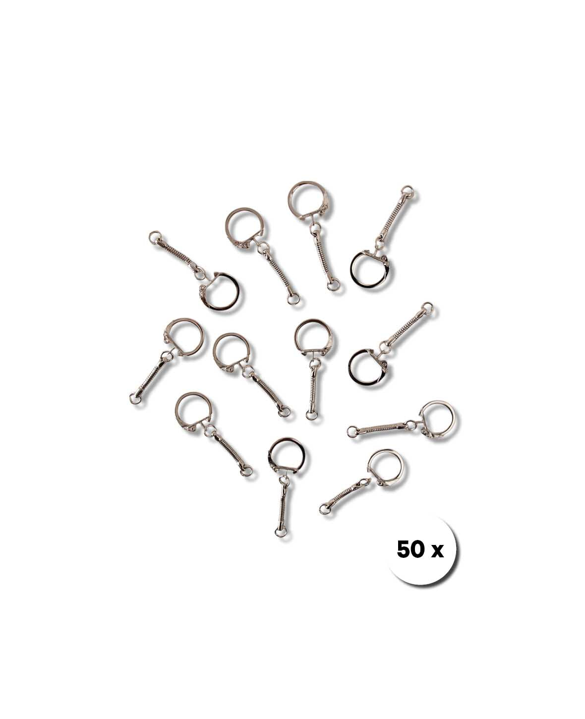 Schlüsselring mit Kette, 6 cm, 50 Stk.