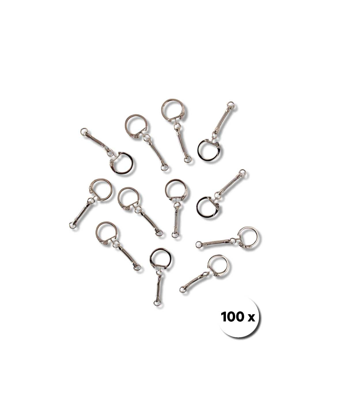 Schlüsselring mit Kette, 6 cm, 100 Stk.