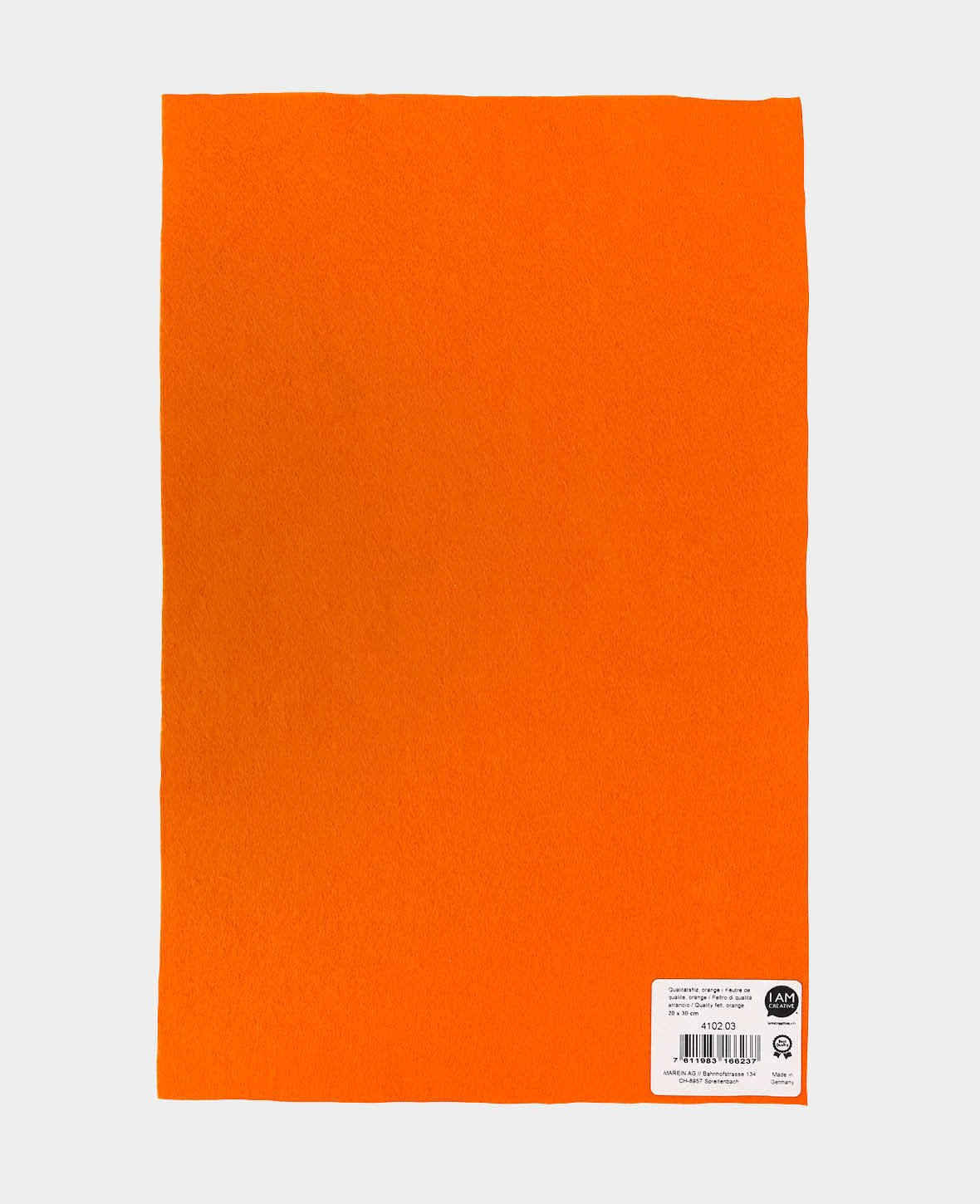 Feutre, orange, 20 x 30 cm x 1 mm, 1 pièce
