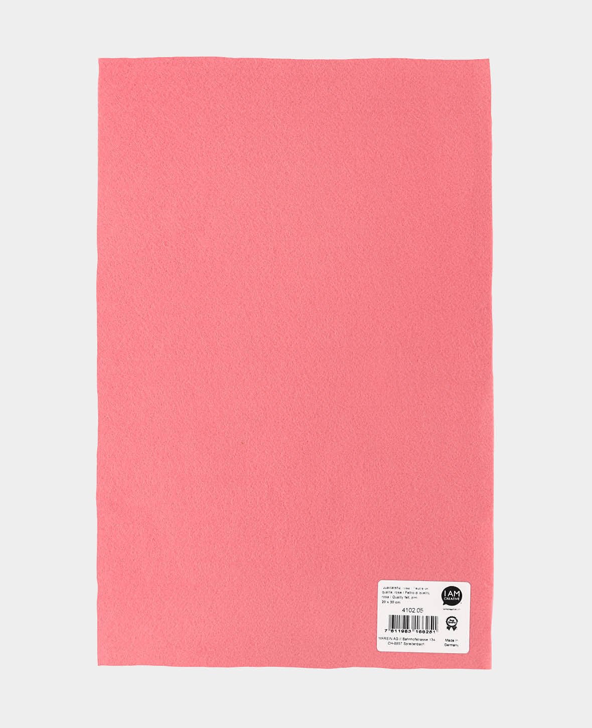 Feutrine, rose, 20 x 30 cm x 1 mm, 1 pièce