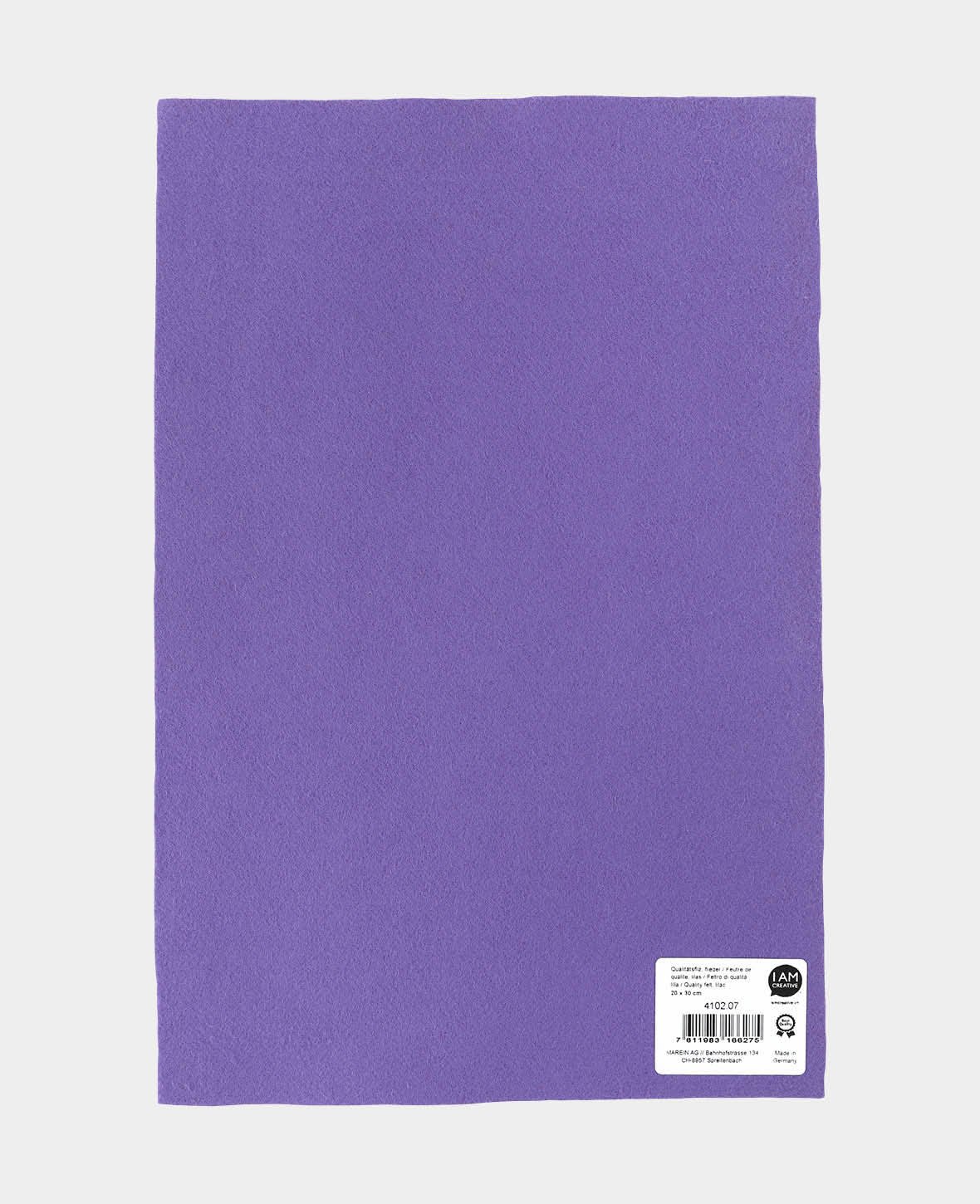 Feutre, lilas, 20 x 30 cm x 1 mm, 1 pièce
