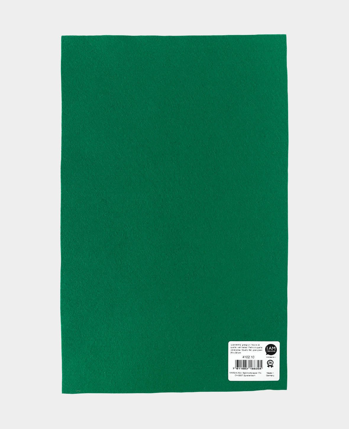 Feutrine, vert gazon, 20 x 30 cm x 1 mm, 1 pièce