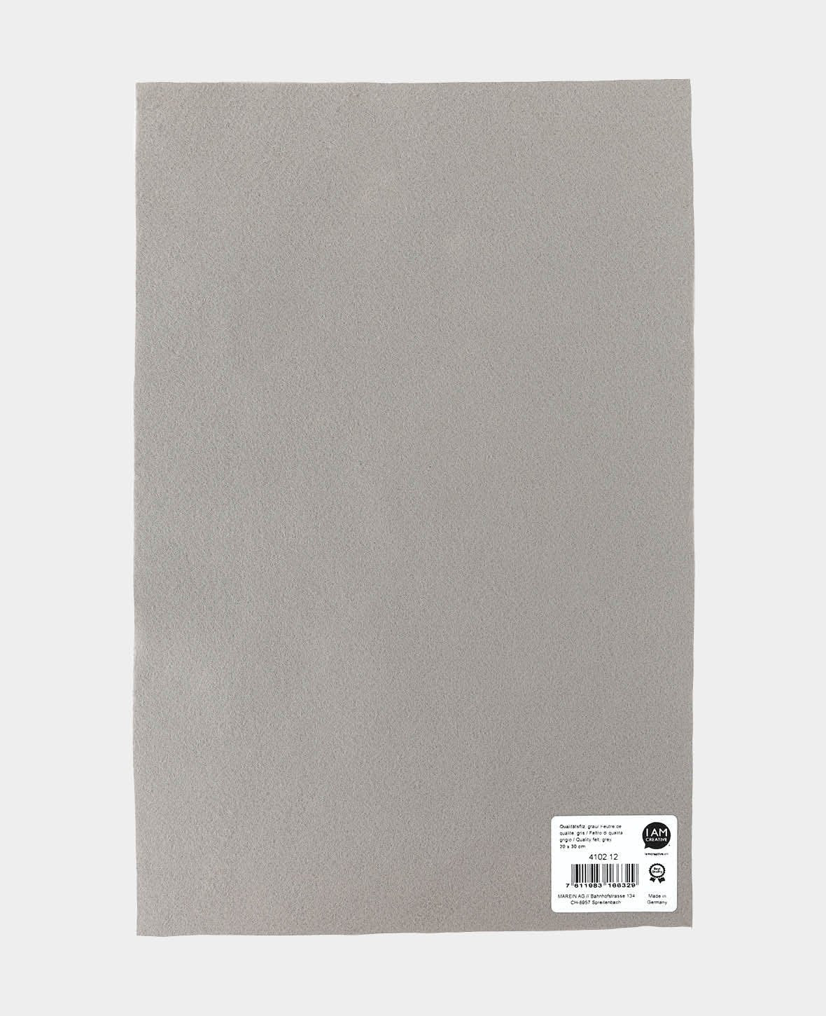 Feutre, gris, 20 x 30 cm x 1 mm, 1 pièce