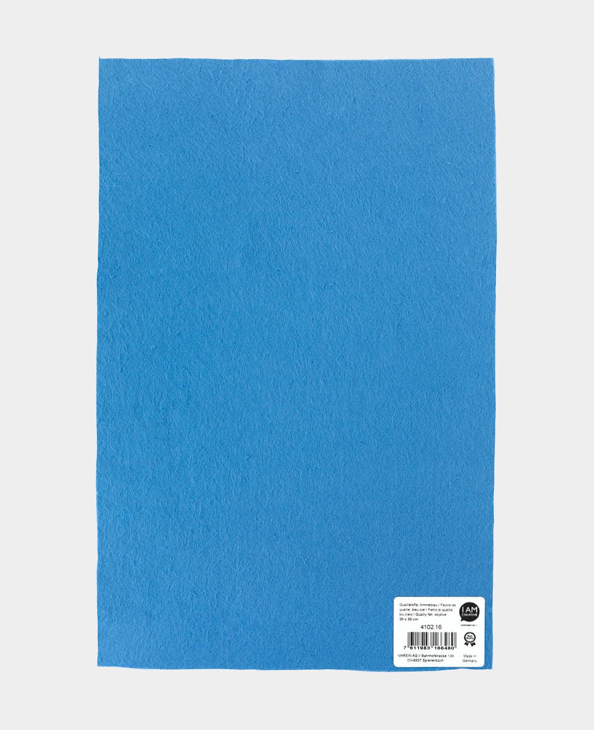 Feutre, bleu ciel, 20 x 30 cm x 1 mm, 1 pièce