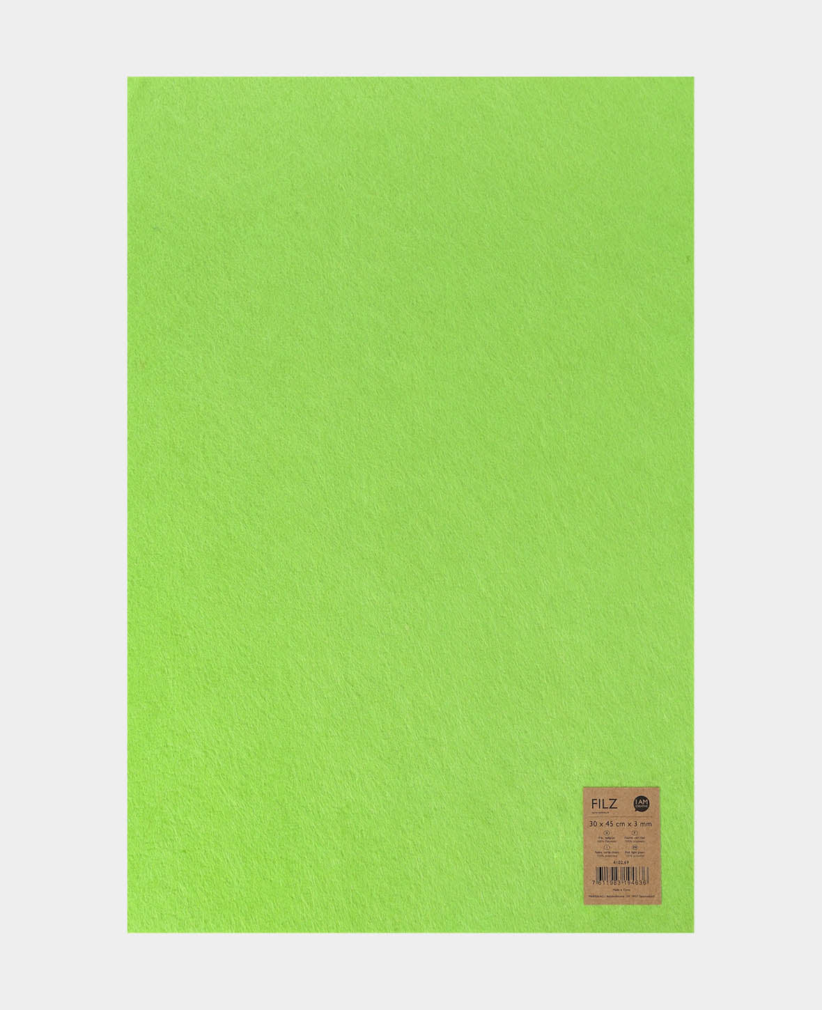 Feutre, vert clair, 30 x 45 cm x 3 mm, 1 pièce
