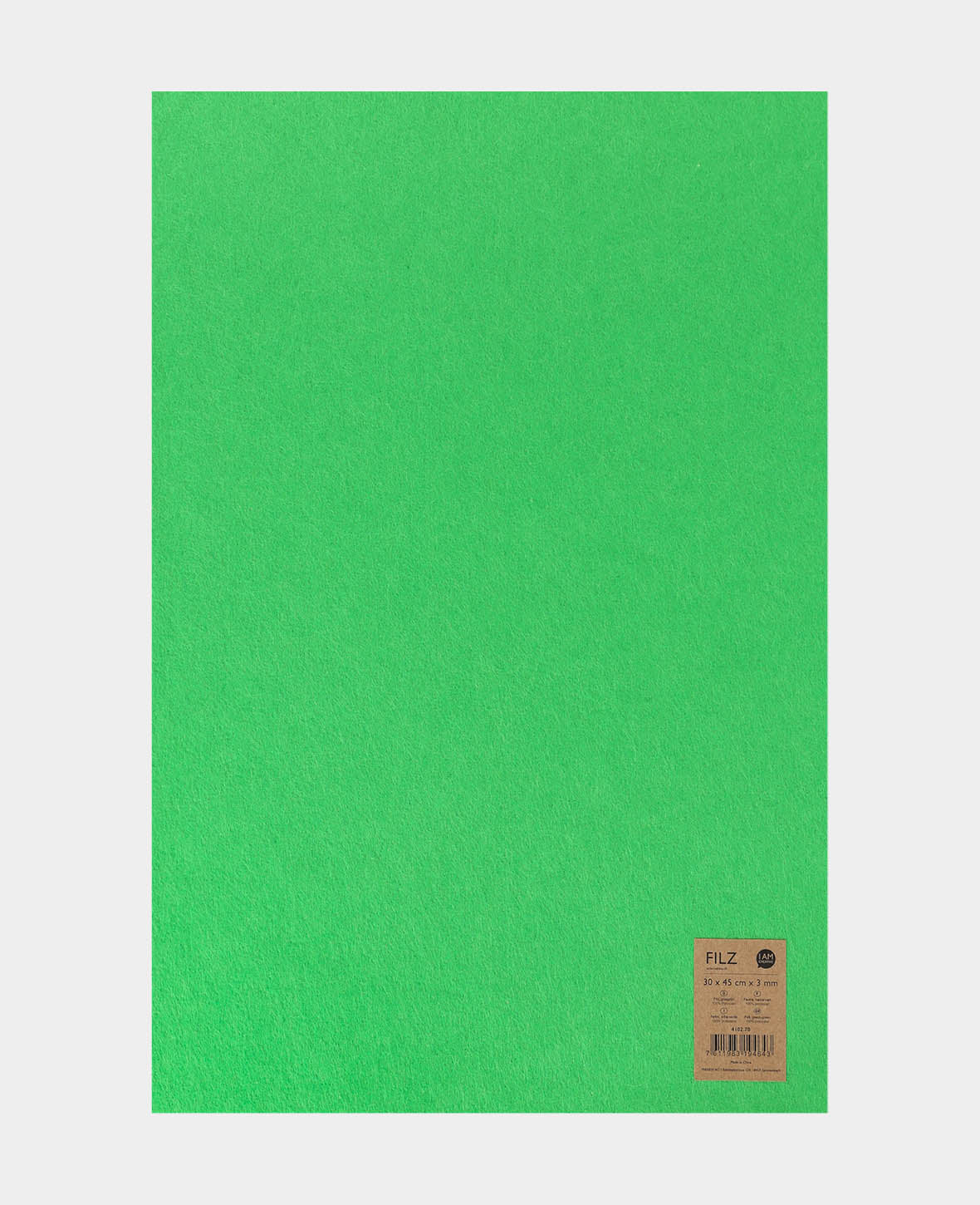 Feutrine, vert gazon, 30 x 45 cm x 3 mm, 1 pièce