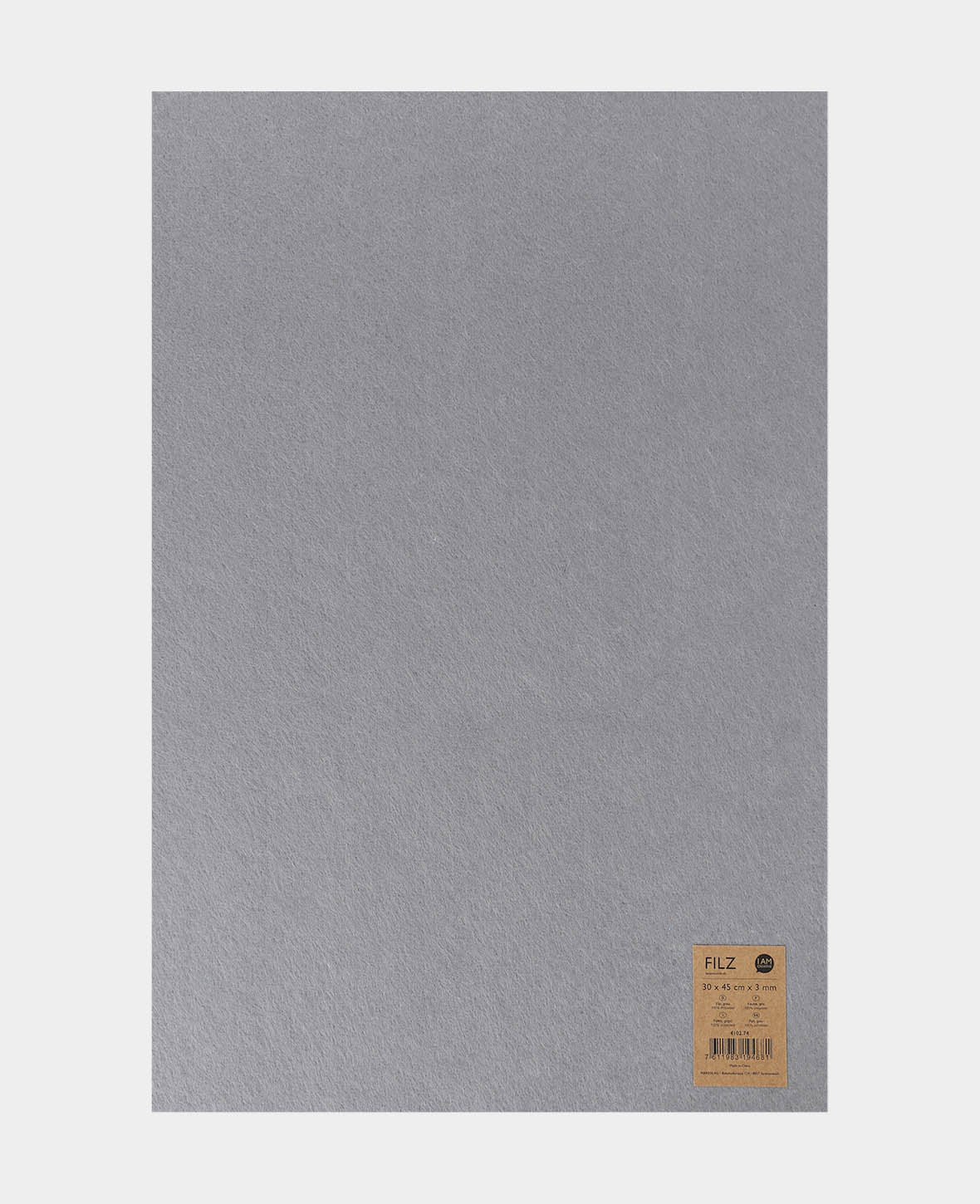 Feutre, gris, 30 x 45 cm x 3 mm, 1 pièce