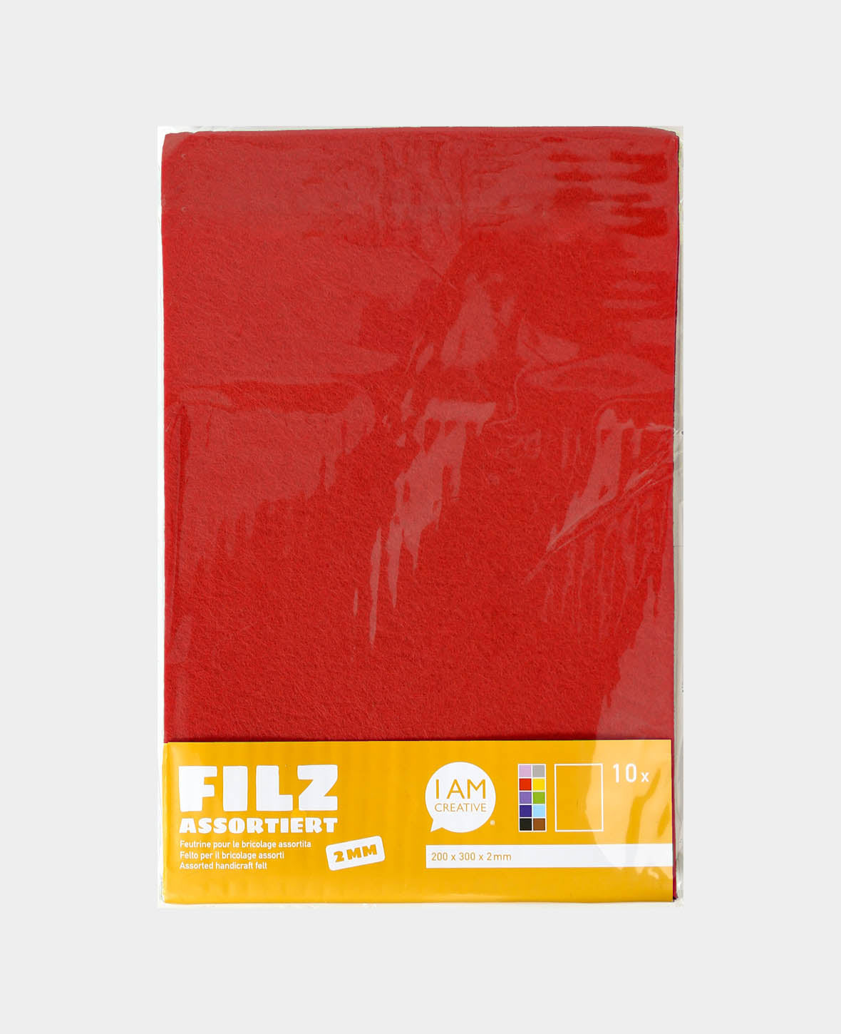 Set de feutres 20 x 30 cm x 2 mm, 10 couleurs