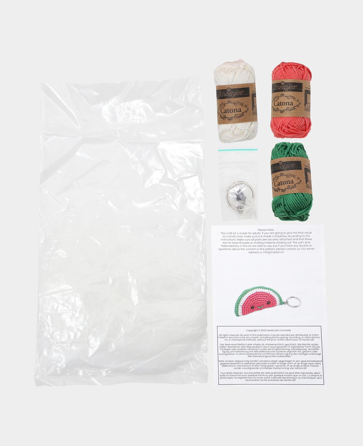 Amigurumi / Crochet Kit Watermelon Keychain Set incl. Instructions