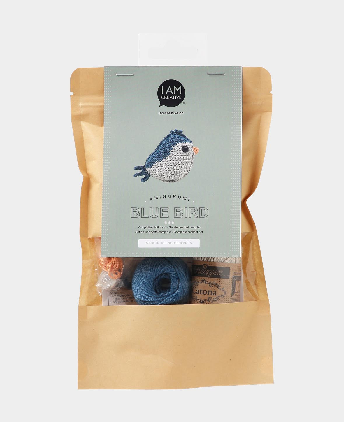 Amigurumi / Crochet kit bird, blue, incl. instructions