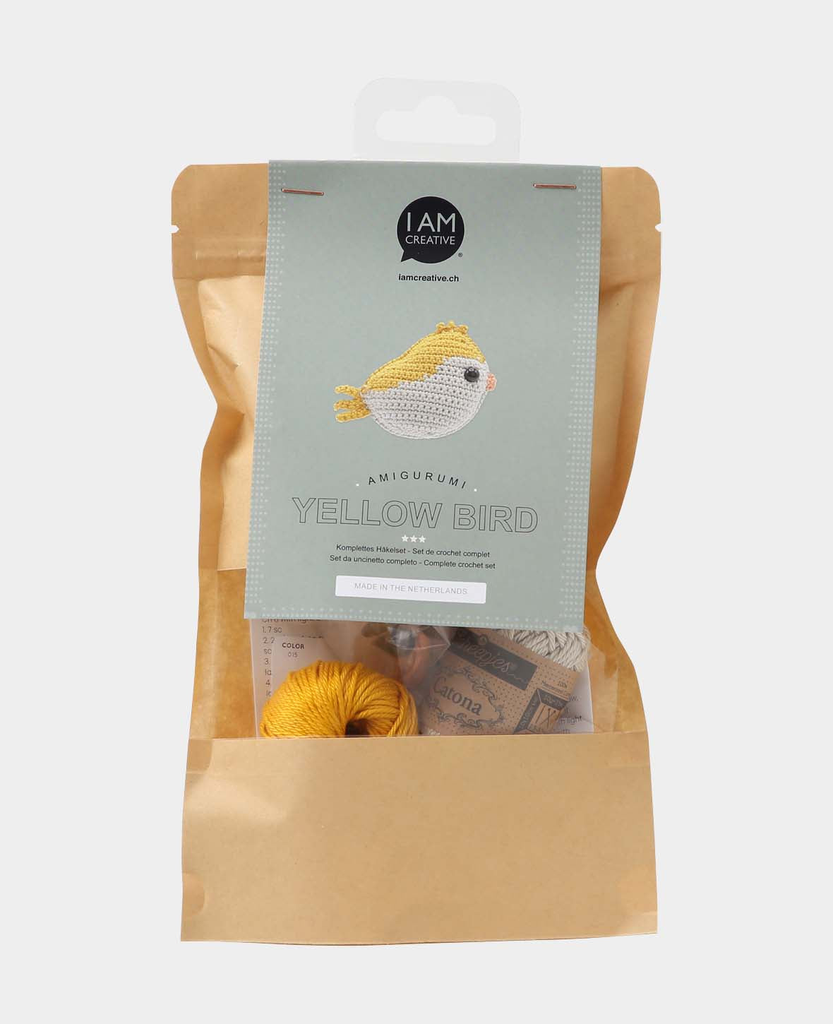Amigurumi / Crochet Kit Bird, yellow, incl. instructions