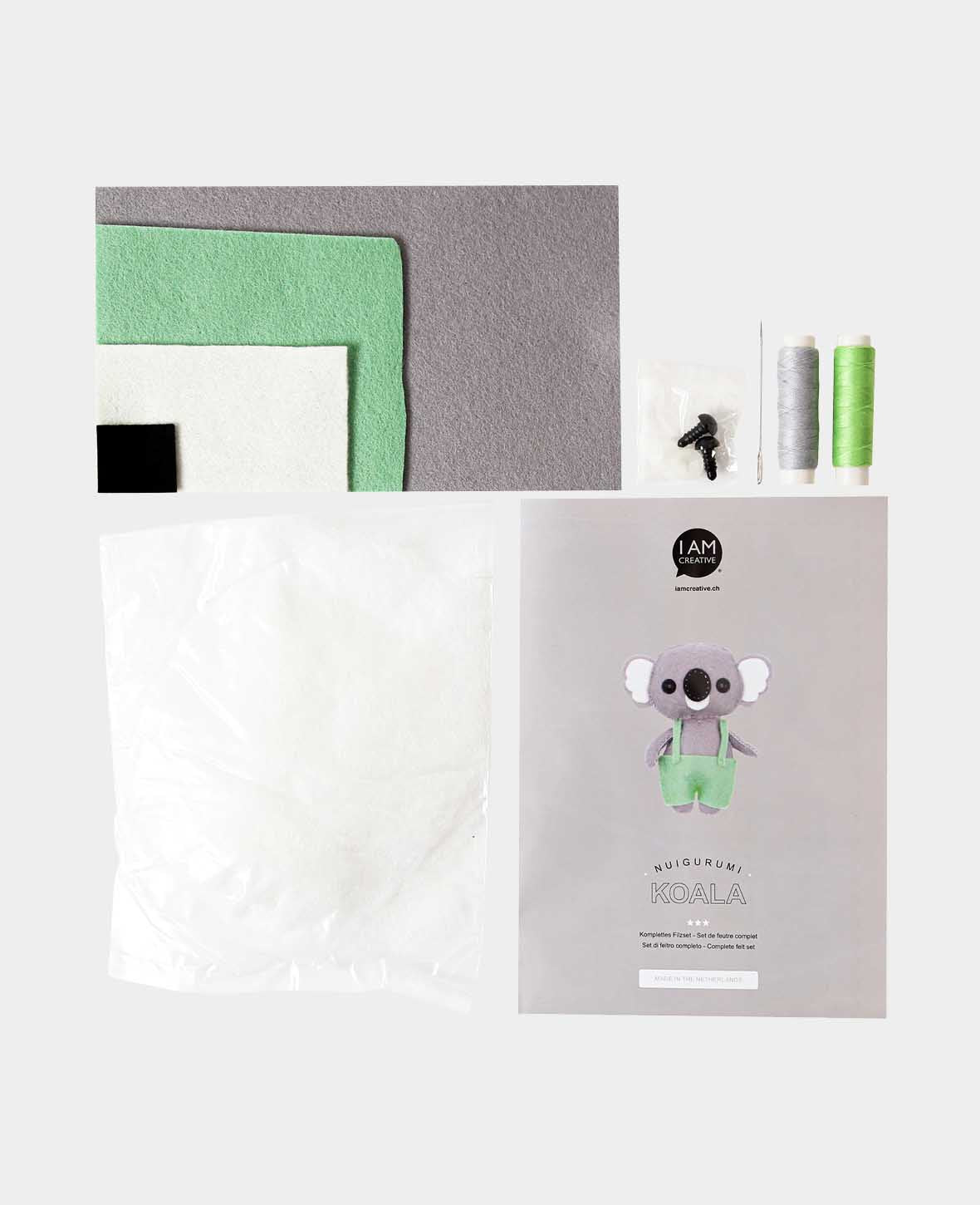 Koala Sewing Kit incl. Instructions, Felt Set