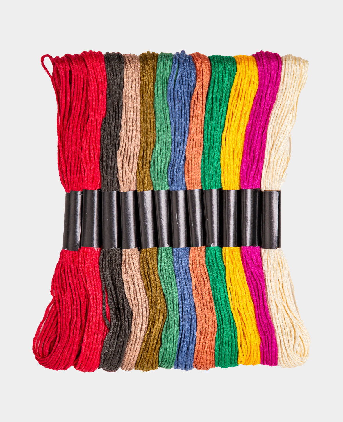 Stickgarn Trendtöne, ø 1 mm x 8 m, Stickfaden aus Polyester und Baumwolle zum Sticken, Häkeln Knüpfen, Flechten oder Basteln, Bunt, 12 Stück