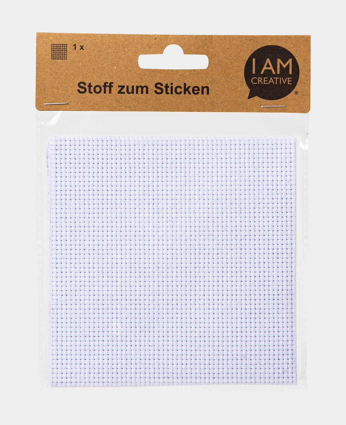 Stoff zum Sticken, 25 x 25 cm, 11ct, Zählstoff aus Polyester zum Besticken mit bunten Garnen, Weiss