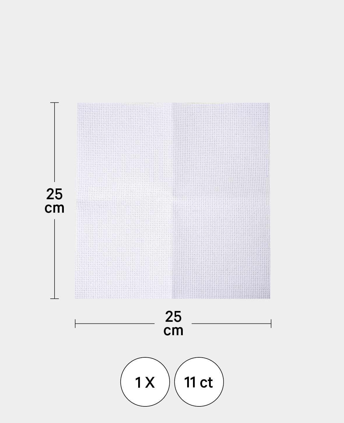 Stoff zum Sticken, 25 x 25 cm, 11ct, Zählstoff aus Polyester zum Besticken mit bunten Garnen, Weiss