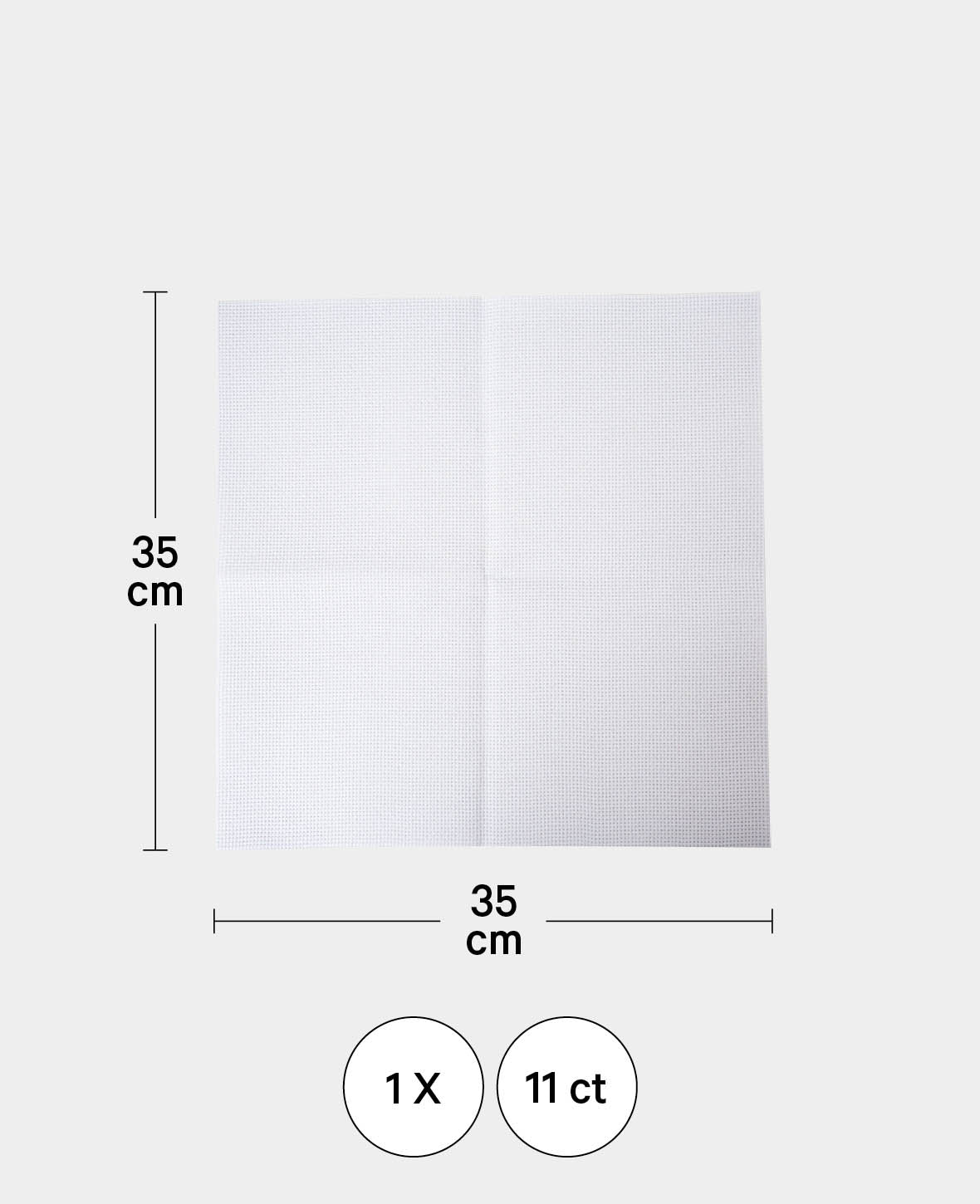 Toile à broder, 35 x 35 cm, 11ct, tissu à broder en polyester pour broderie avec fils colorés, blanc