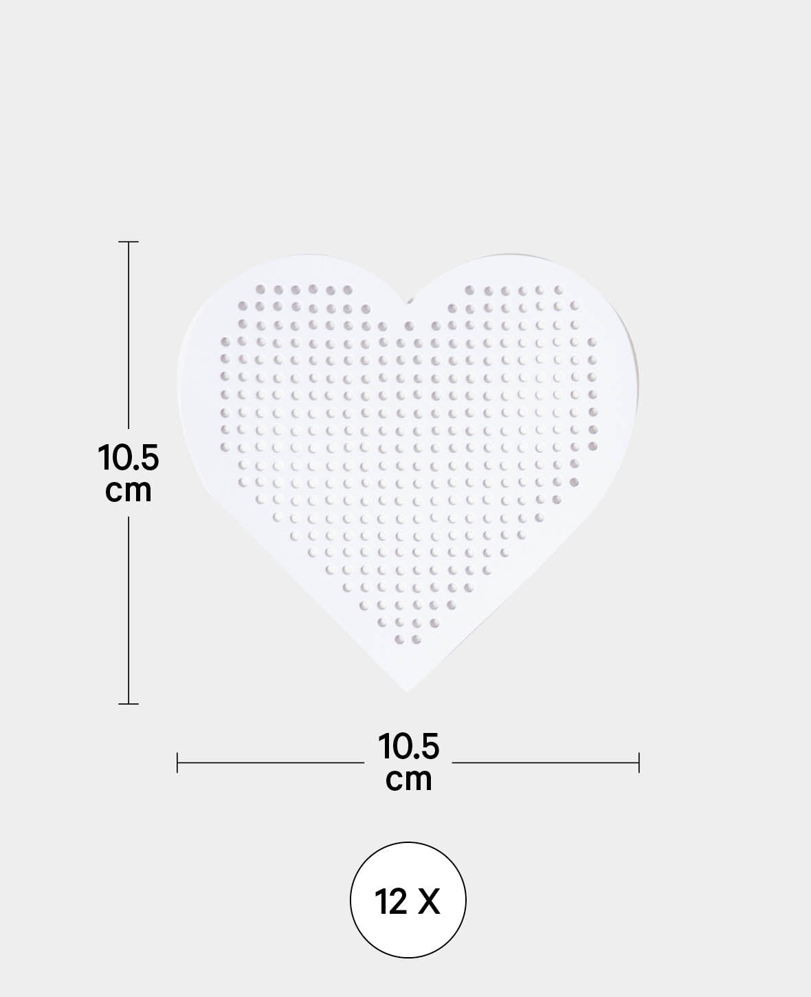Stickkarton Herz, 10.5 x 10.5 cm, Weiss, 12 Stk.