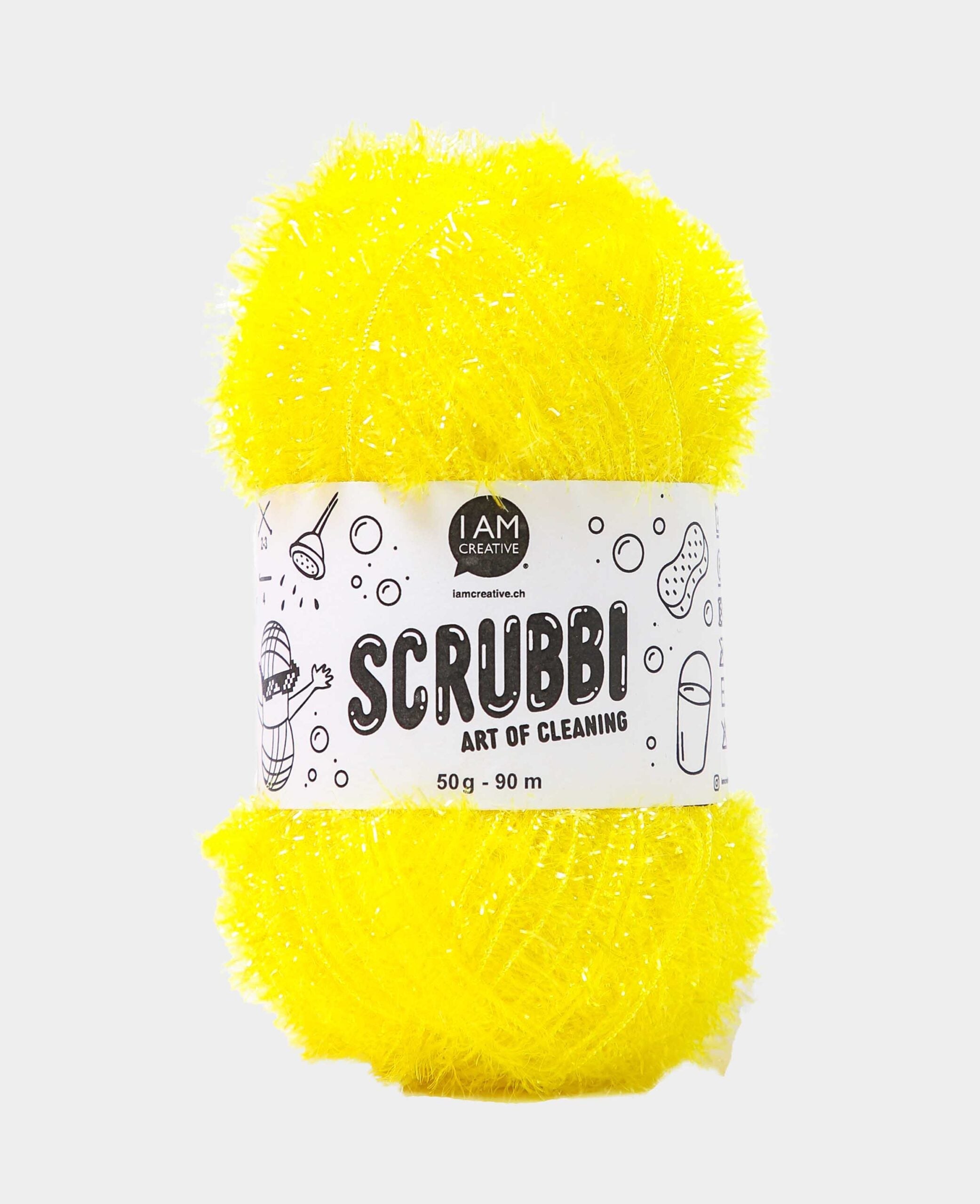 Scrubbi, Garn zum Häkeln & Stricken von Spülschwämmen, gelb, 50 g, 90 m