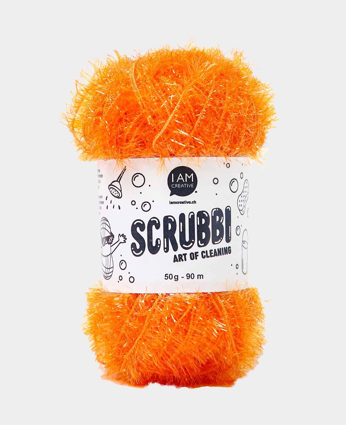 Scrubbi, Garn zum Häkeln & Stricken von Spülschwämmen, orange, 50 g, 90 m