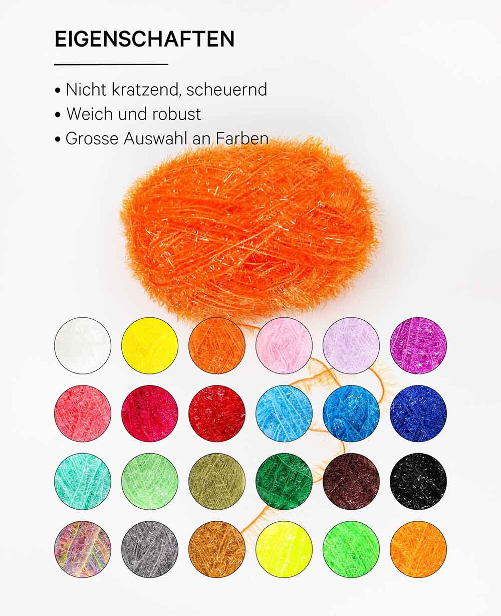 Scrubbi, Garn zum Häkeln & Stricken von Spülschwämmen, orange, 50 g, 90 m