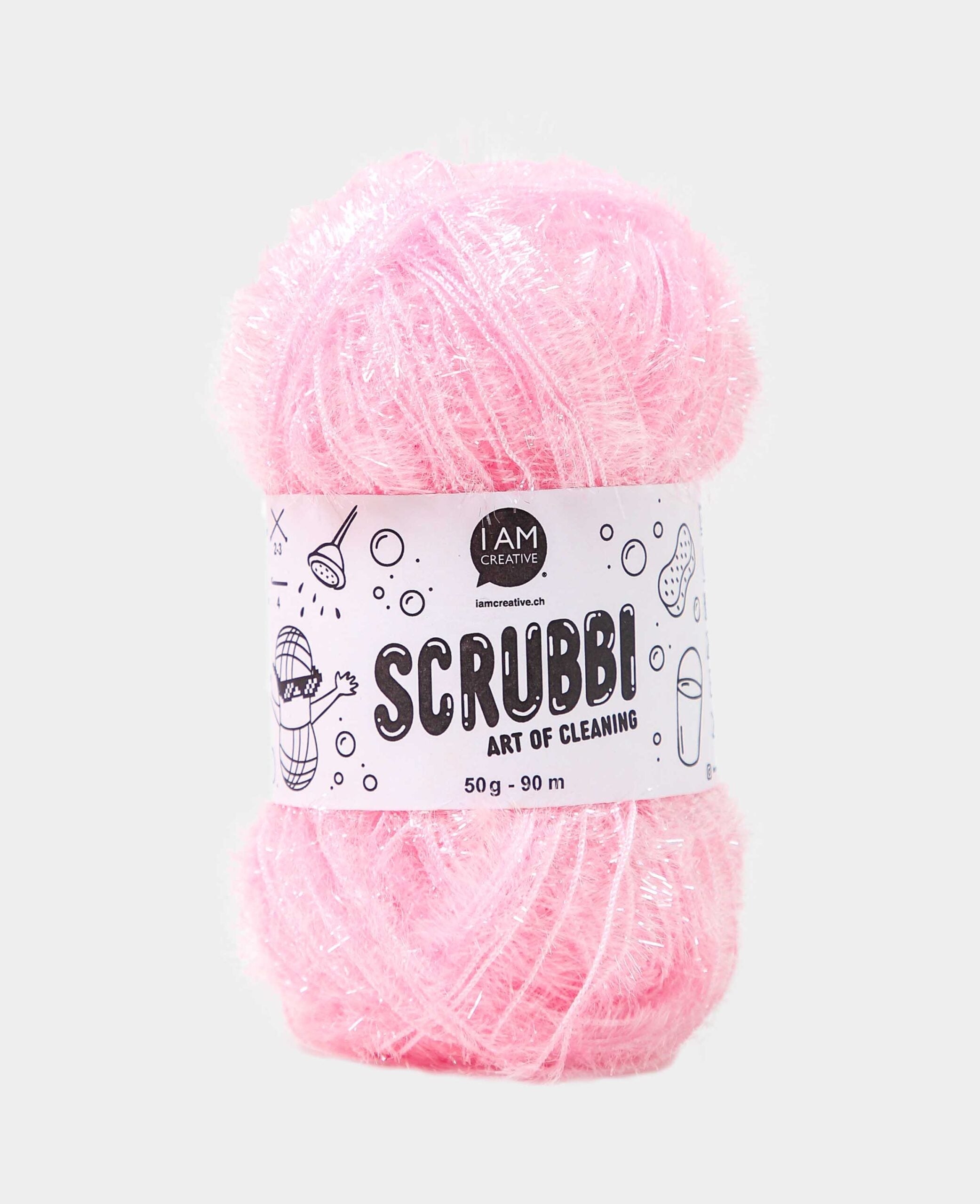Scrubbi, Garn zum Häkeln & Stricken von Spülschwämmen, rosa, 50 g, 90 m
