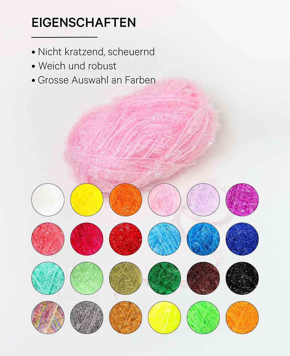 Scrubbi, Garn zum Häkeln & Stricken von Spülschwämmen, rosa, 50 g, 90 m