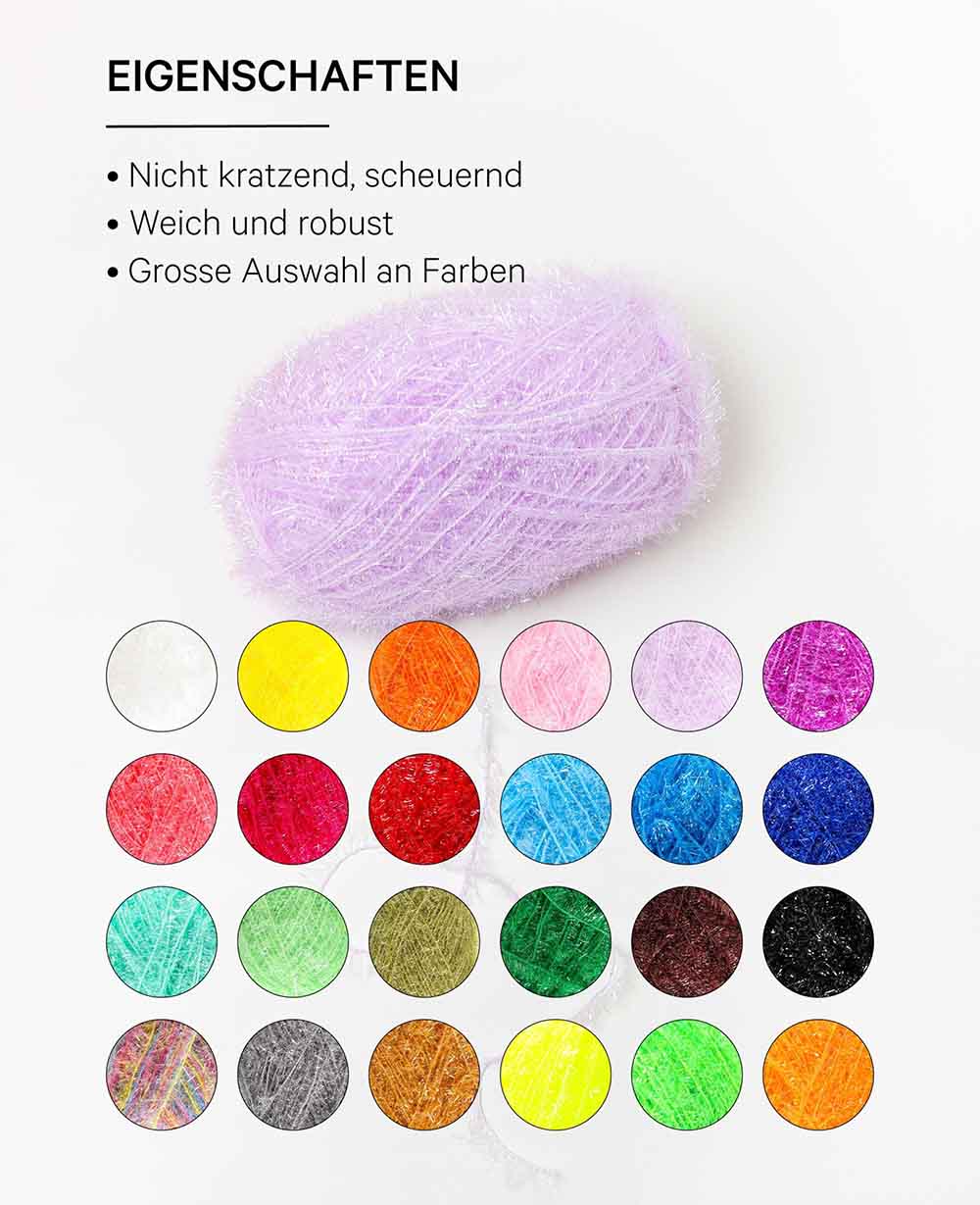 Scrubbi, Garn zum Häkeln & Stricken von Spülschwämmen, lavendel, 50 g, 90 m