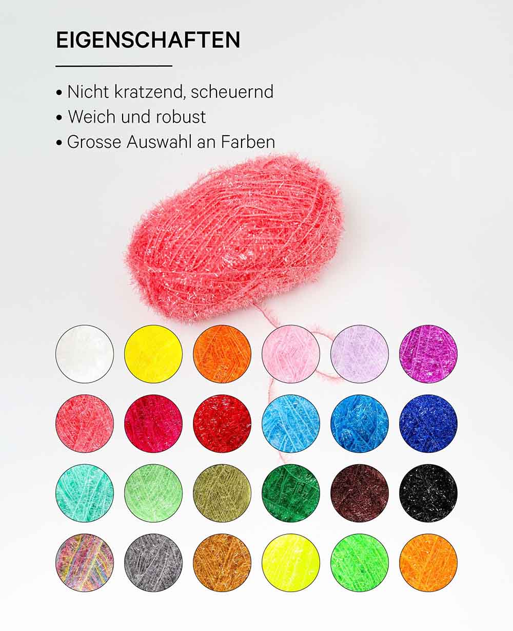 Scrubbi, Garn zum Häkeln & Stricken von Spülschwämmen, koralle, 50 g, 90 m
