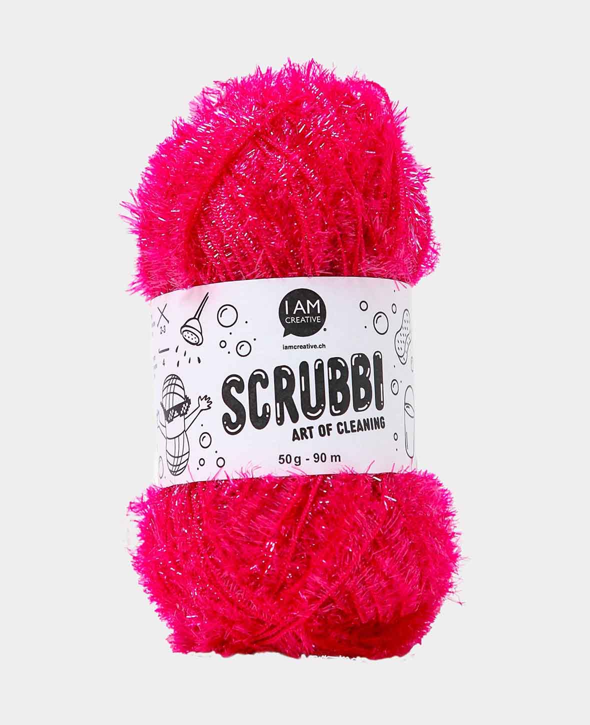 Scrubbi, Garn zum Häkeln & Stricken von Spülschwämmen, pink, 50 g, 90 m