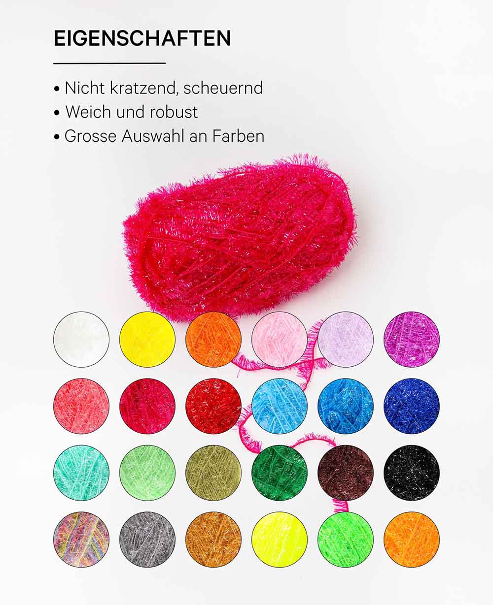 Scrubbi, fil à crocheter et tricoter des éponges à récurer, rose, 50 g, 90 m