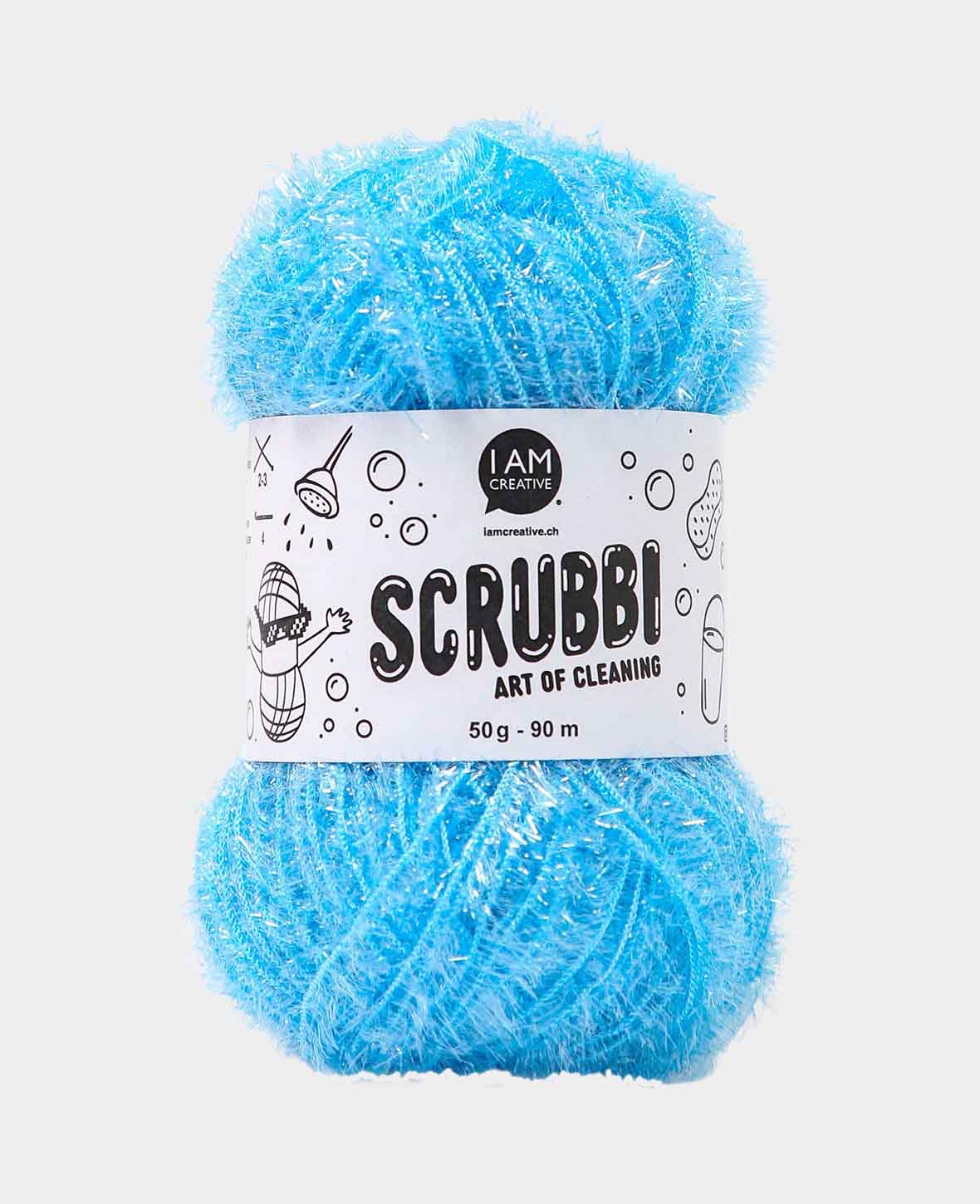 Scrubbi, Garn zum Häkeln & Stricken von Spülschwämmen, hellblau, 50 g, 90 m