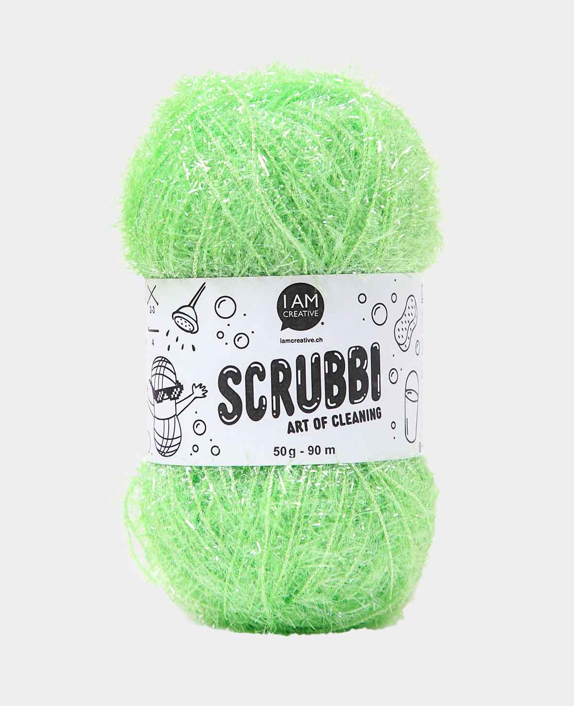 Scrubbi, Garn zum Häkeln & Stricken von Spülschwämmen, hellgrün, 50 g, 90 m