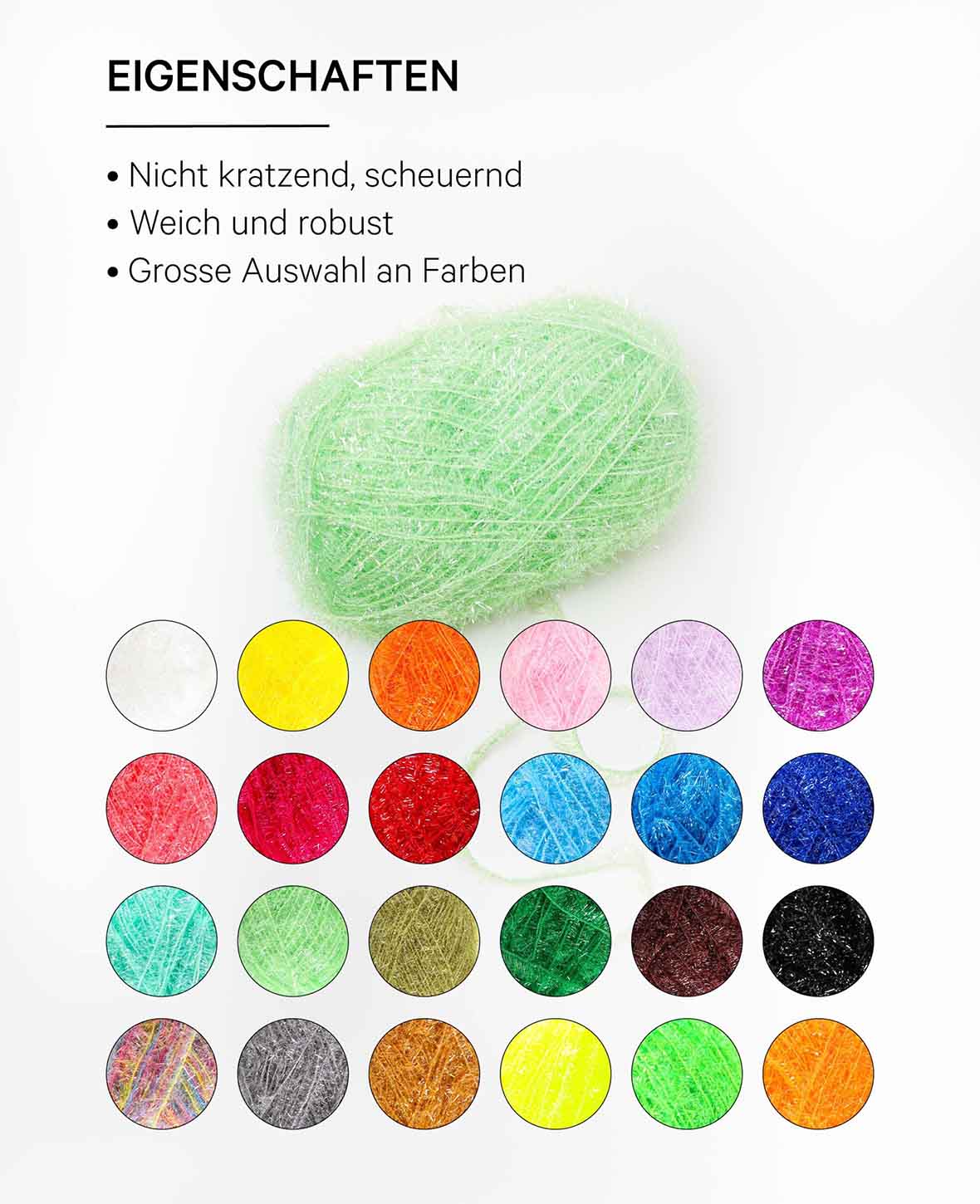 Scrubbi, fil à crocheter et tricoter des éponges à vaisselle, vert clair, 50 g, 90 m
