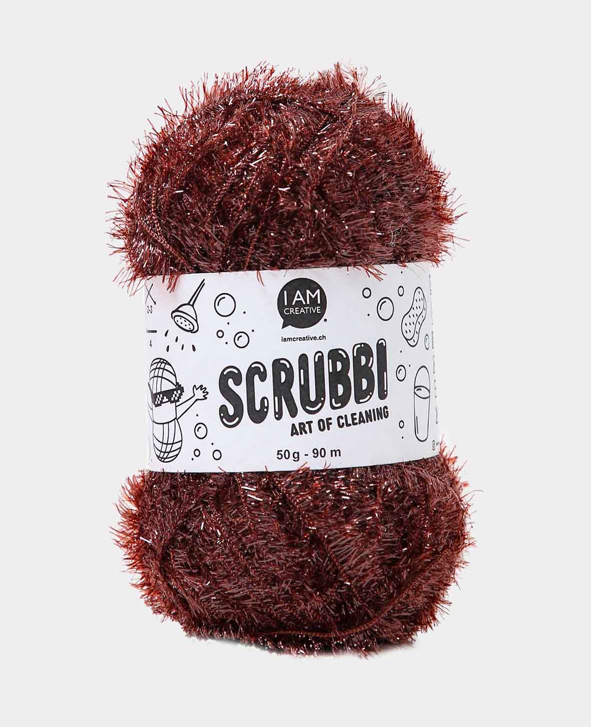 Scrubbi, Garn zum Häkeln & Stricken von Spülschwämmen, braun, 50 g, 90 m
