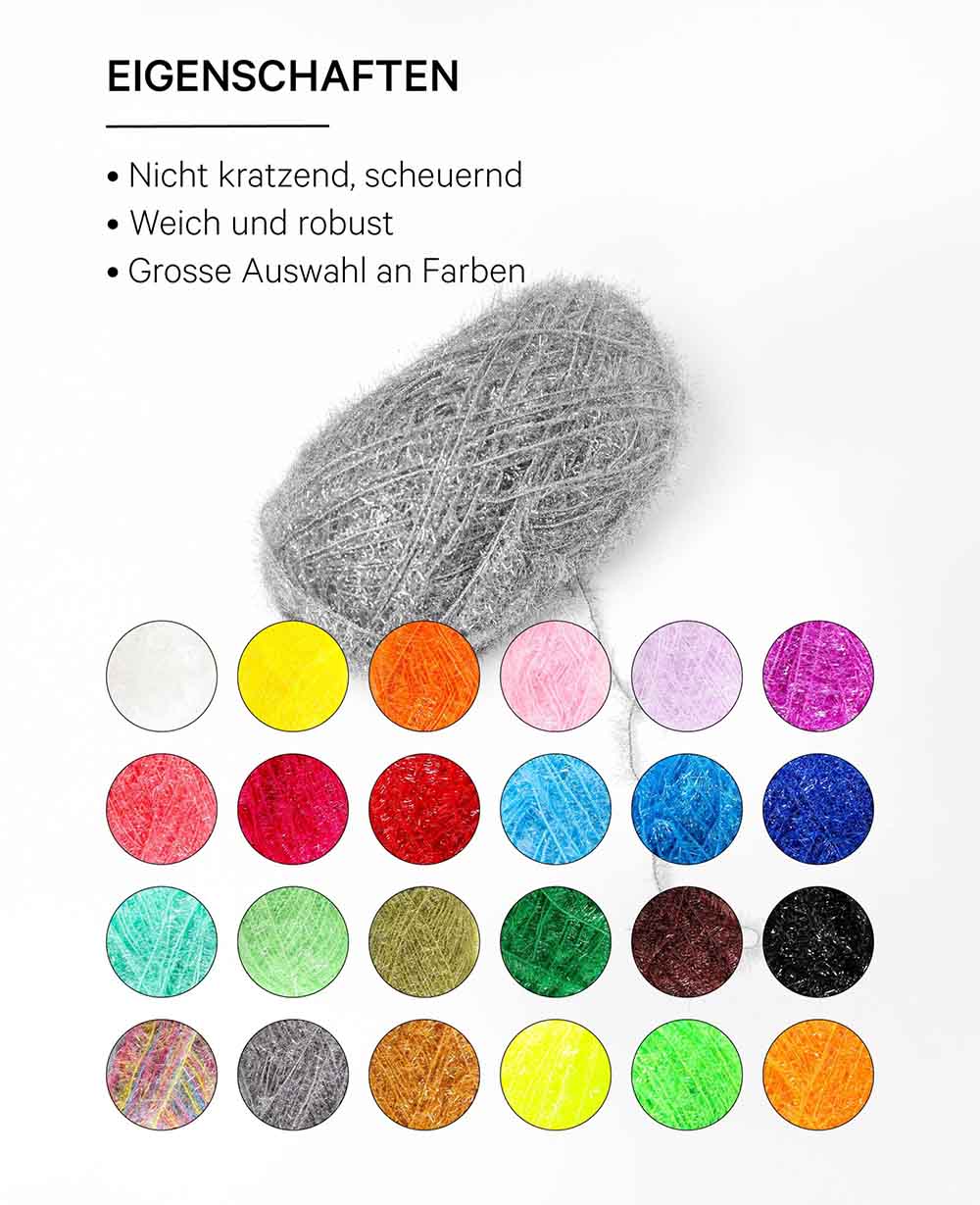 Scrubbi, Garn zum Häkeln & Stricken von Spülschwämmen, silber, 50 g, 90 m