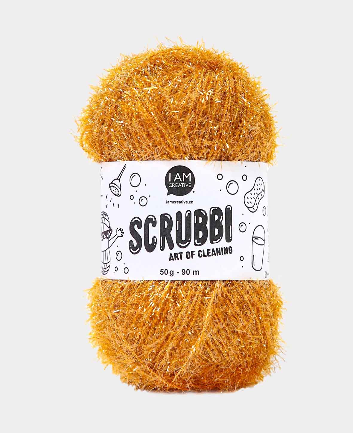 Scrubbi, Garn zum Häkeln & Stricken von Spülschwämmen, gold, 50 g, 90 m