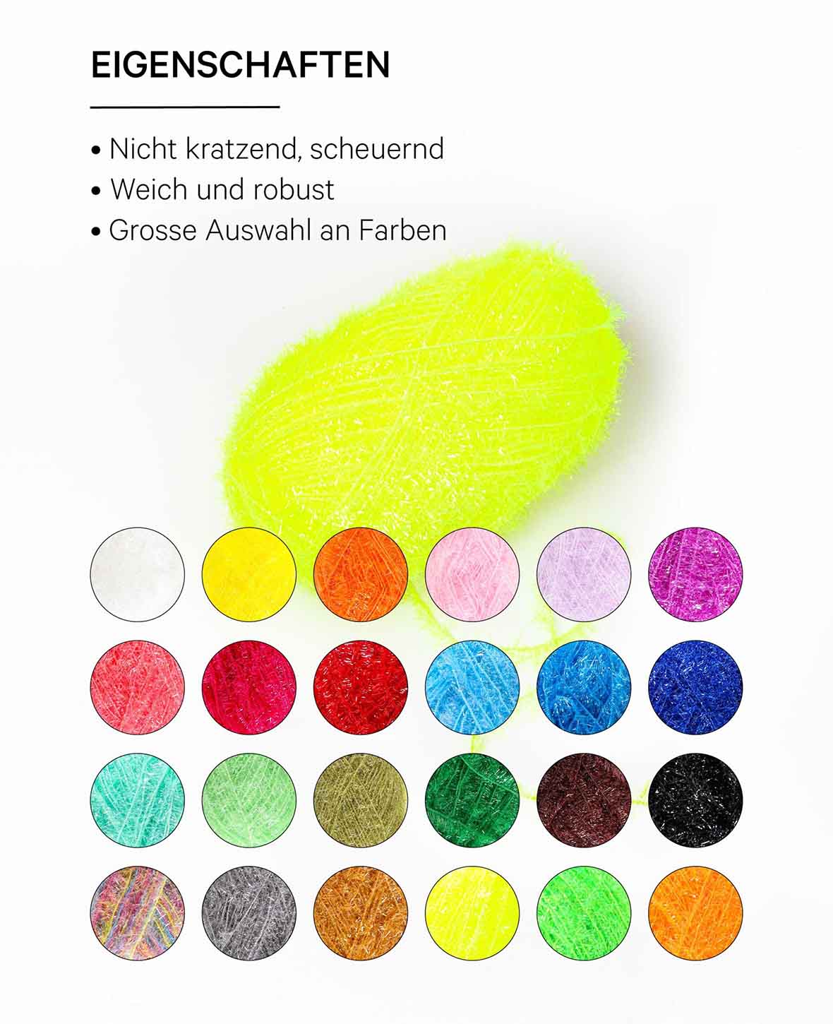 Scrubbi, Garn zum Häkeln & Stricken von Spülschwämmen, neongelb, 50 g, 90 m