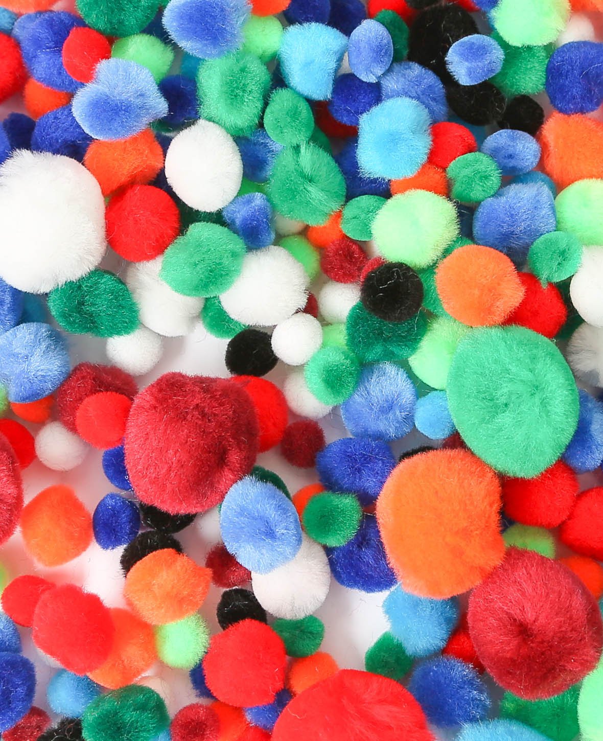 Pompons Set, Bunt, ø 10-35 mm, 300 Stk.