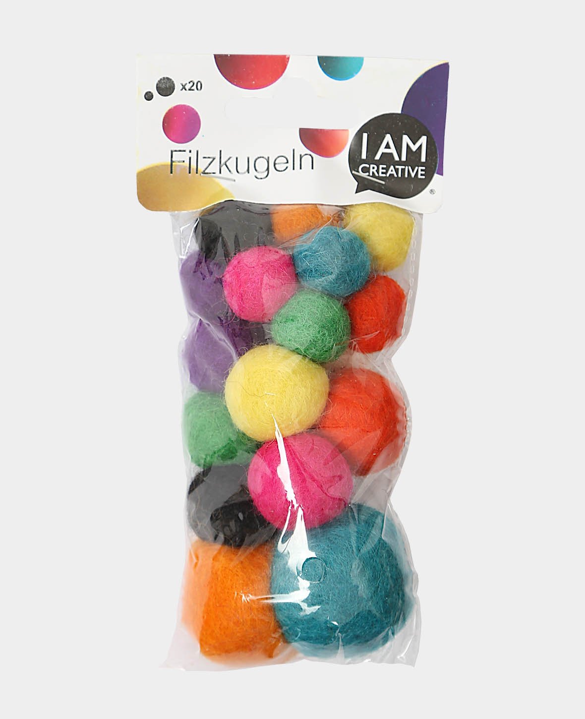 Felt Balls Basic, ø 15-30 mm, 20 pcs.