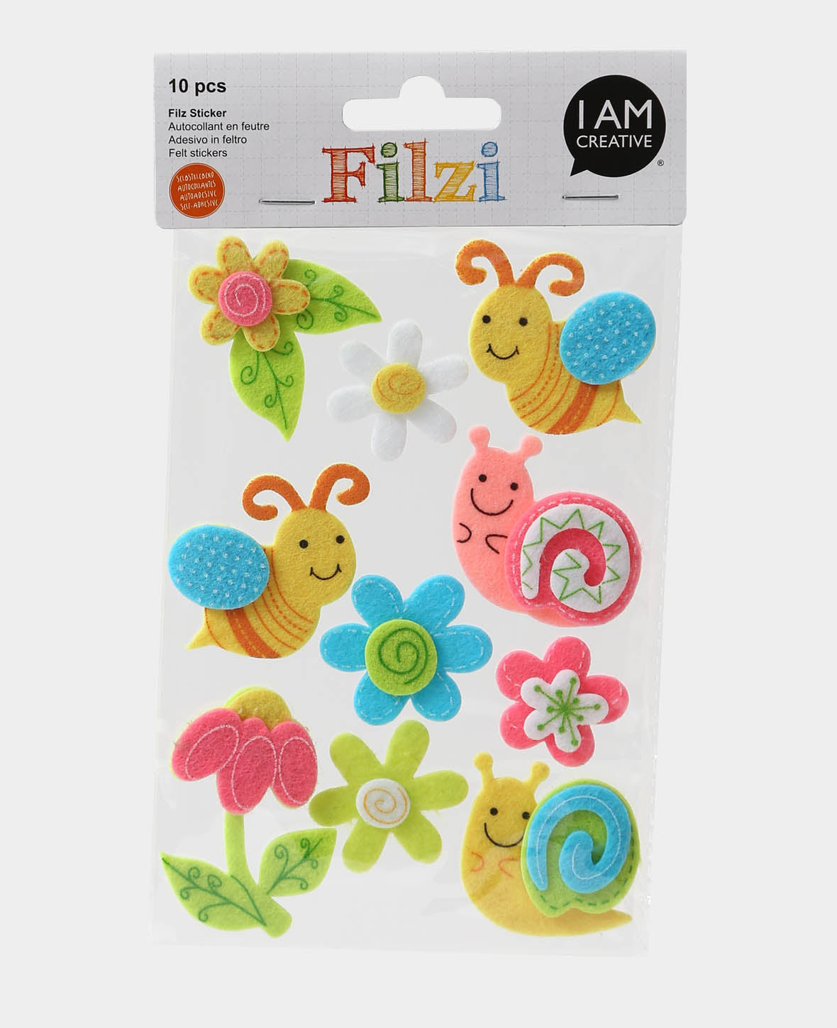 Felt Sticker Bee, ø 3 - 5 cm, 10 pcs.