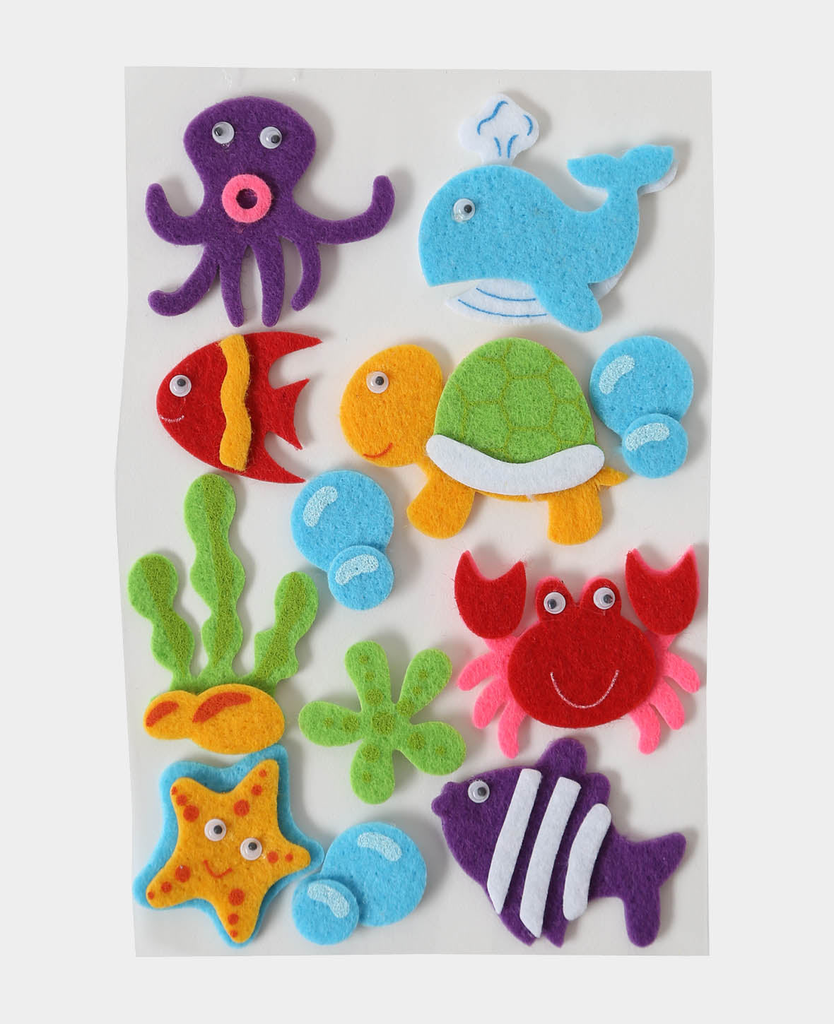 Felt Stickers Fish, ø 3 - 5 cm, 12 pcs.