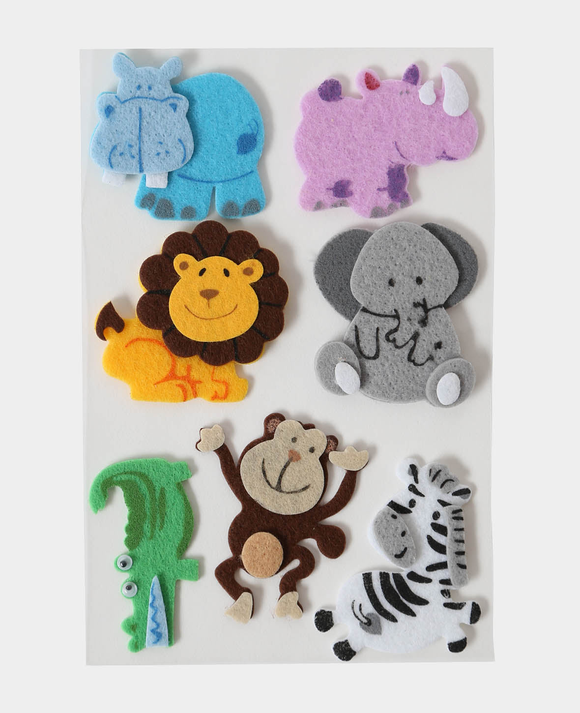 Felt Stickers Jungle, ø 2 - 5.5 cm, 7 pcs.