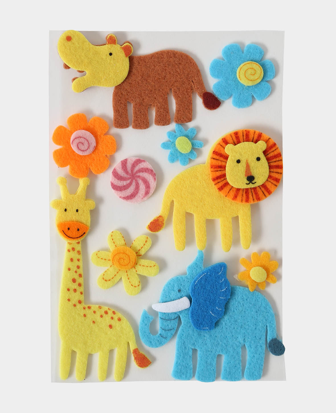 Felt Stickers Jungle, ø 2 - 9.5 cm, 10 pcs