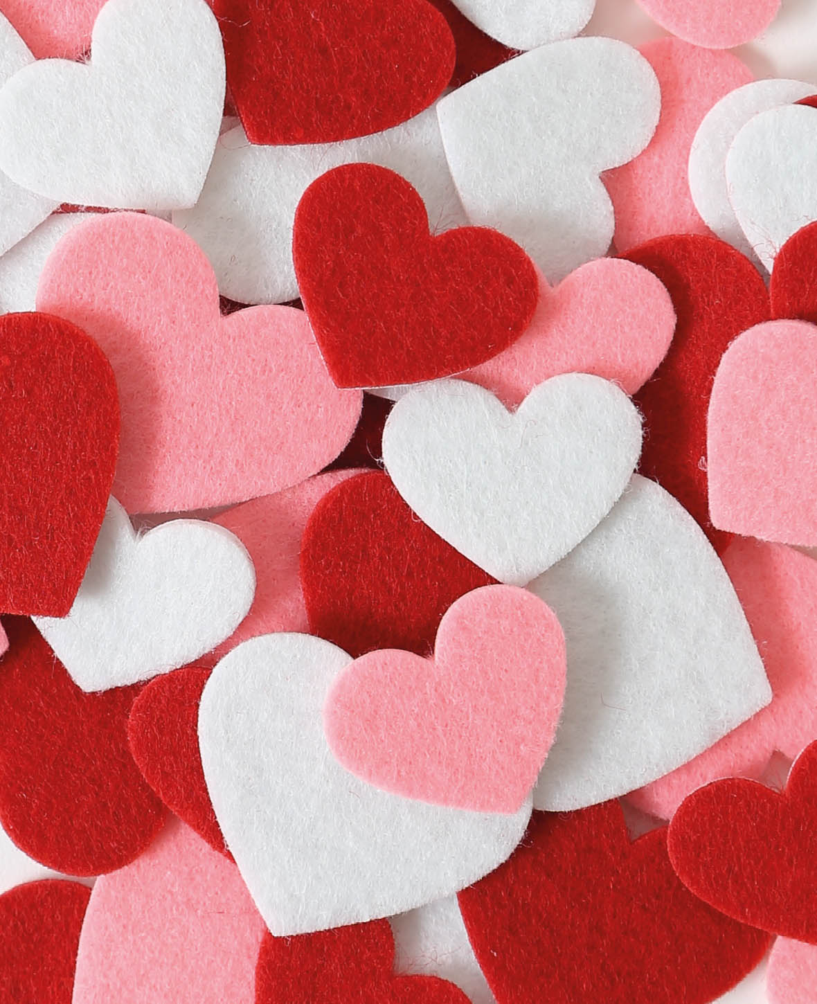 FILZI hearts, felt stickers with 3D effect, self-adhesive, ø 3 cm, 84 pcs.