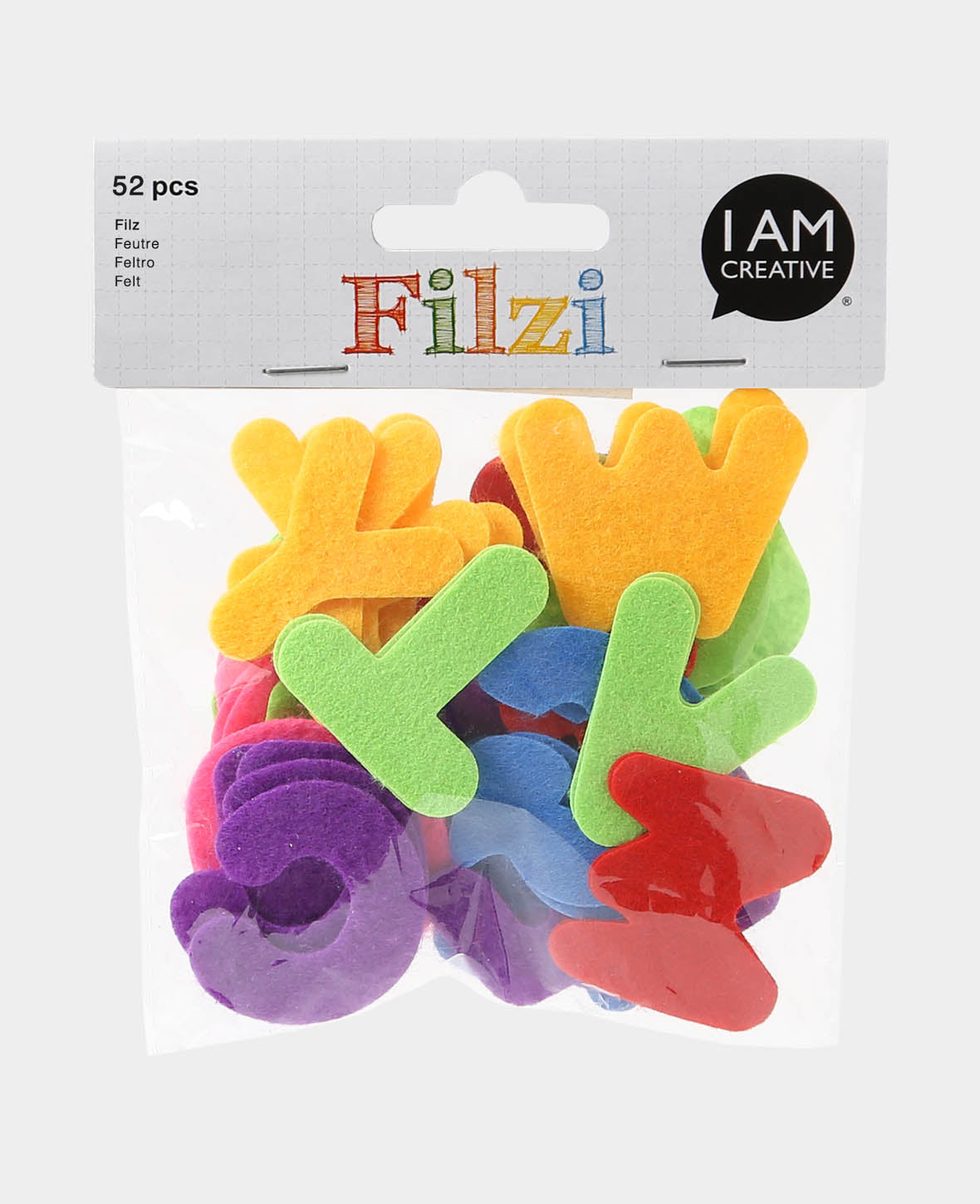 FILZI Alphabet, felt stickers with 3D look, self-adhesive, 5 cm, 52 pcs.